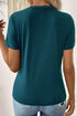 Modern Asymmetric Panel Geometric Seamed Short Sleeve Top